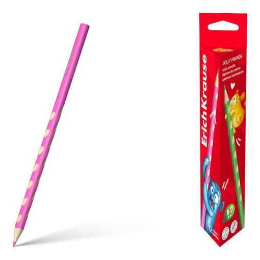 Picture of EK PENCIL COLOURS TRIANGULAR 12 PACK JOLLY FRIENDS